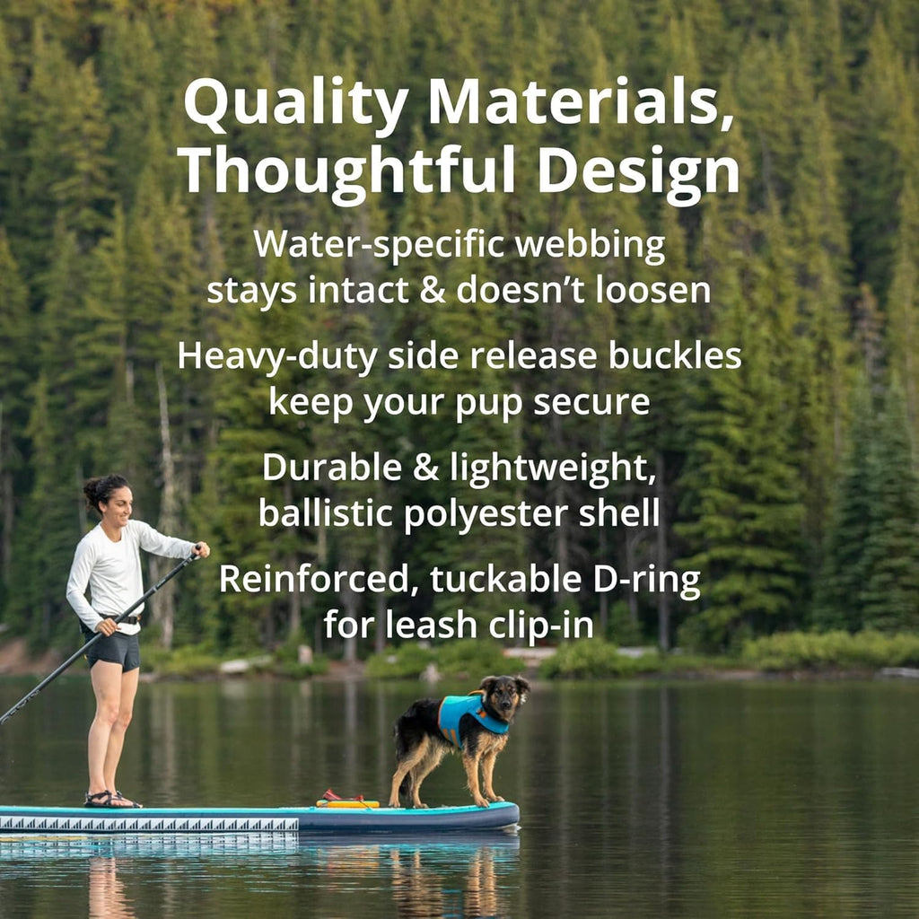 , Float Coat Dog Life Jacket, Premium Buoyancy Swim Vest with Lift Handle, Secure Fit & Reflective Trim, Adjustable Flotation for Swimming, Boating, & Outdoor Adventures, Deep Blue, X-Small