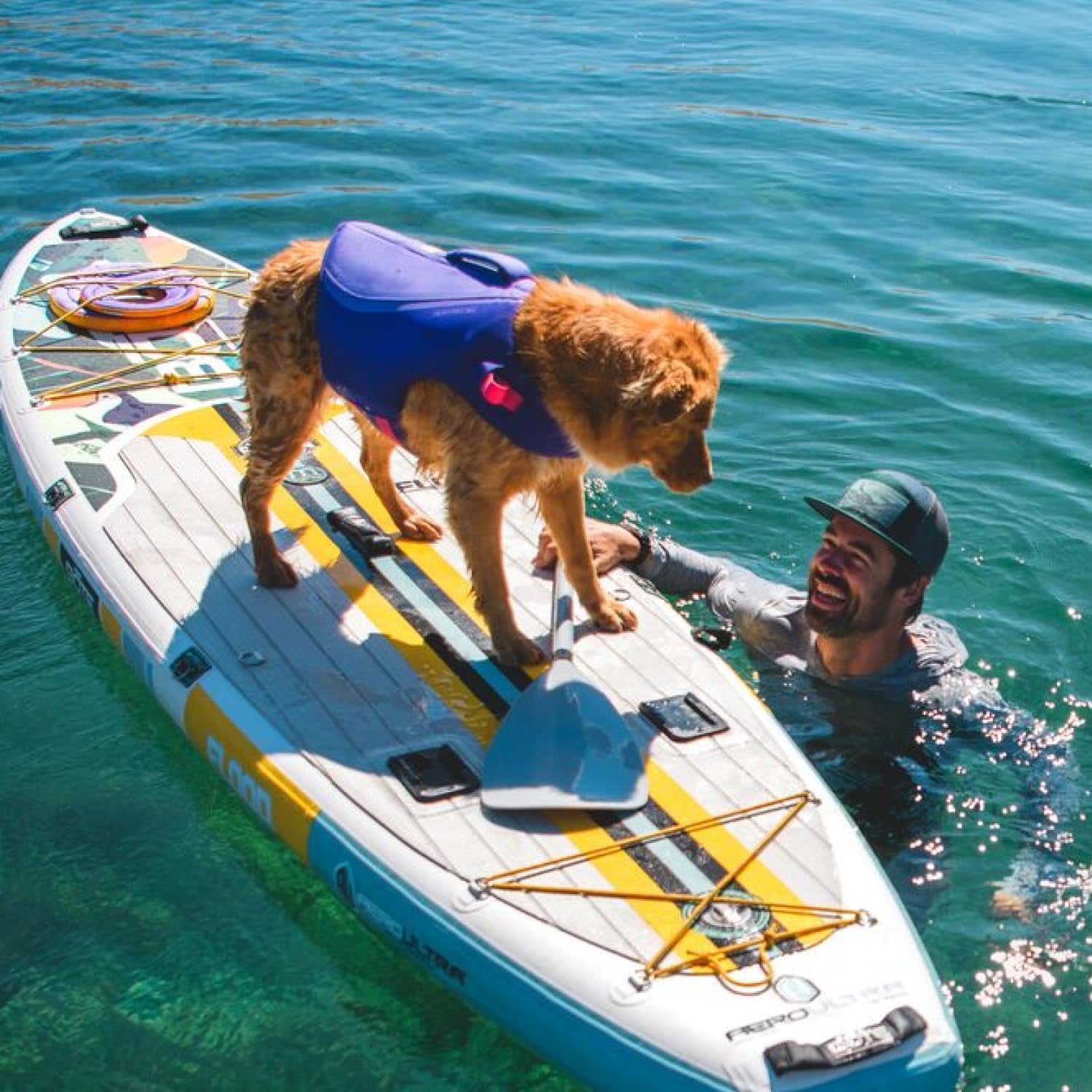 , Float Coat Dog Life Jacket, Premium Buoyancy Swim Vest with Lift Handle, Secure Fit & Reflective Trim, Adjustable Flotation for Swimming, Boating, & Outdoor Adventures, Deep Blue, X-Small